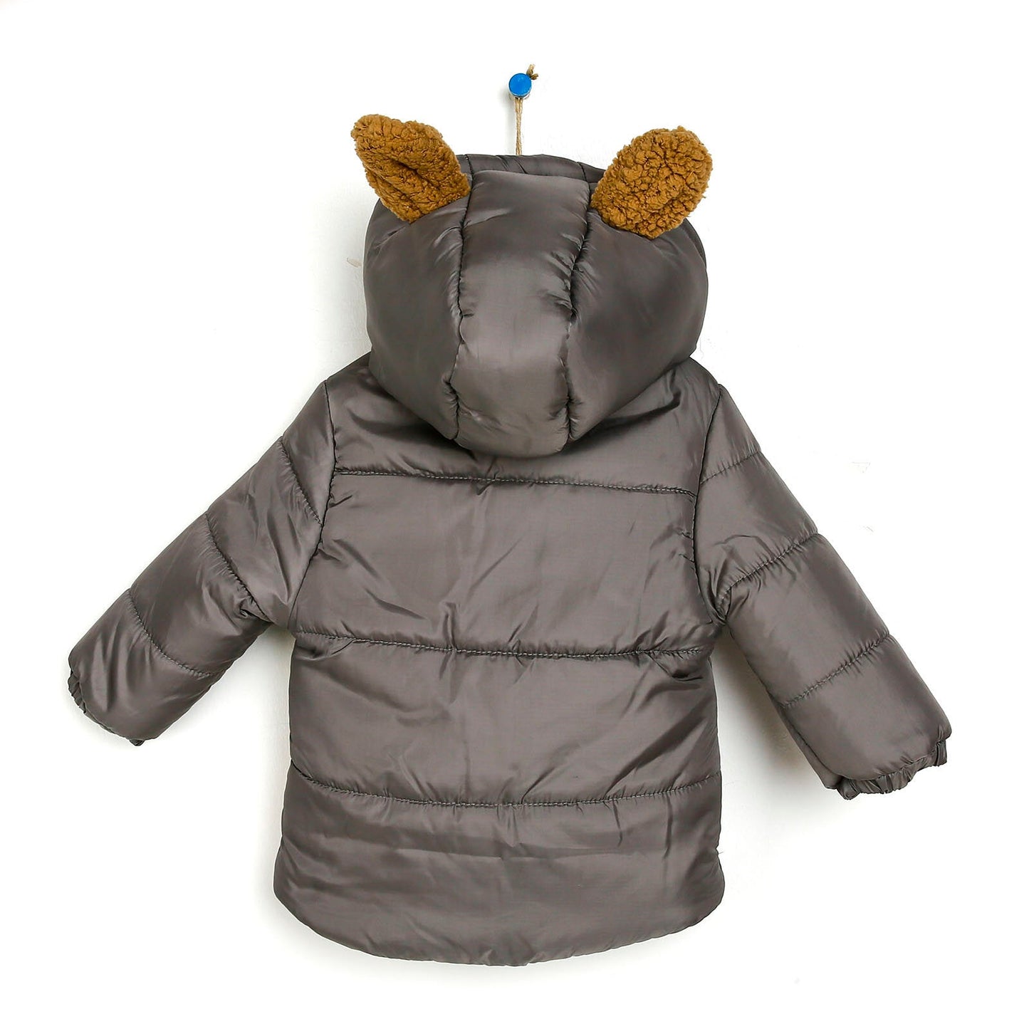 Midimod Baby Boy Coat with Toy Pocket - Dark Grey - mezetto ebebek ebebek