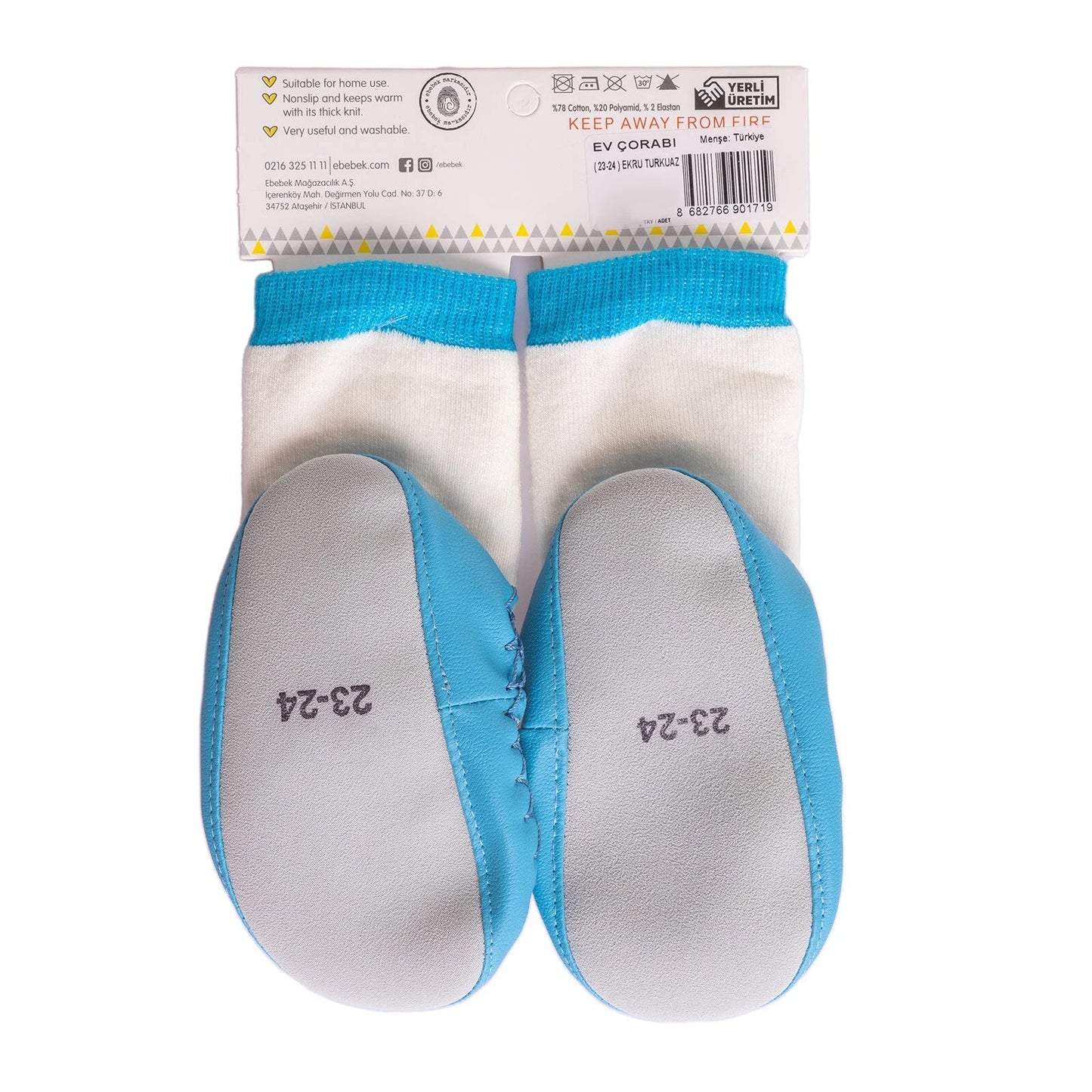 Minissa Baby Boy Pack of 3 Socks - Ecru - mezetto ebebek ebebek