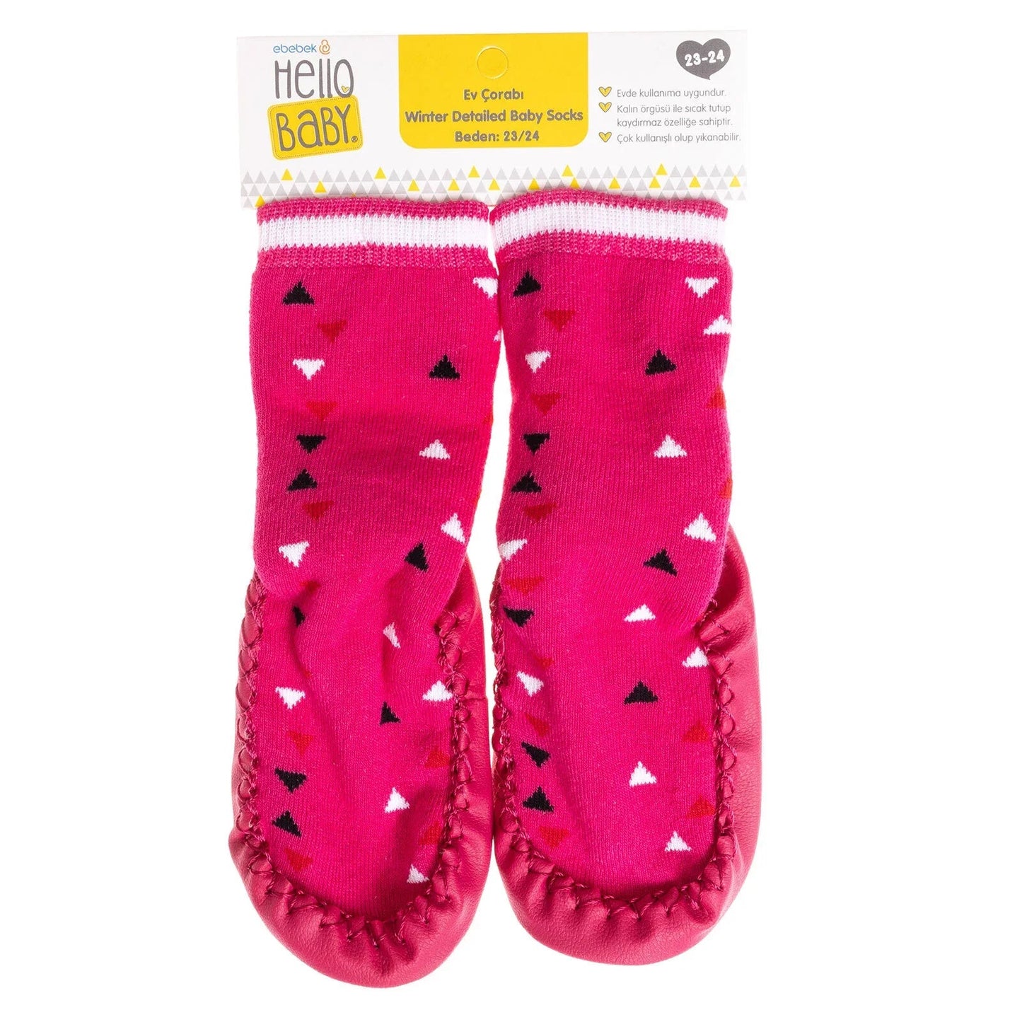 Minissa Baby Girl Pack of 3 Socks - Pink - mezetto ebebek ebebek