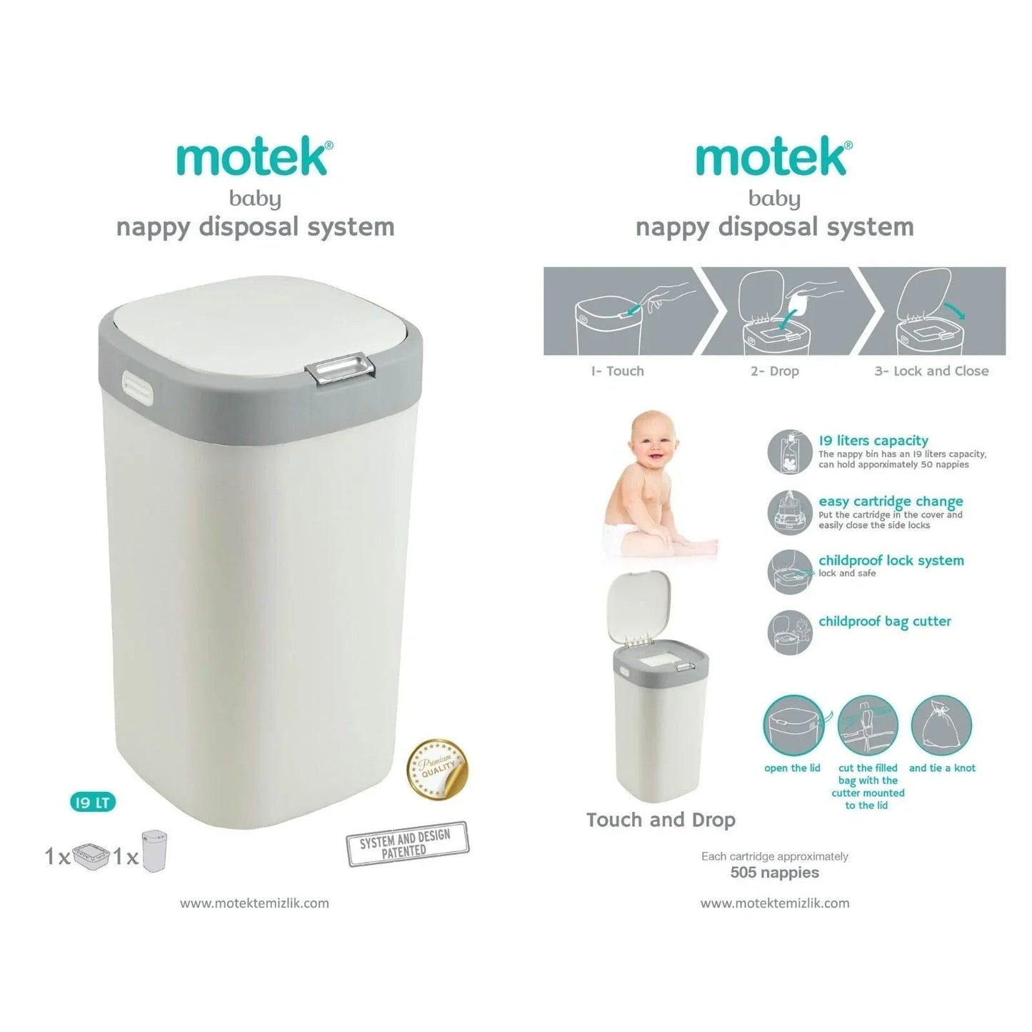 Motek Nappy Bin - mezetto ebebek ebebek