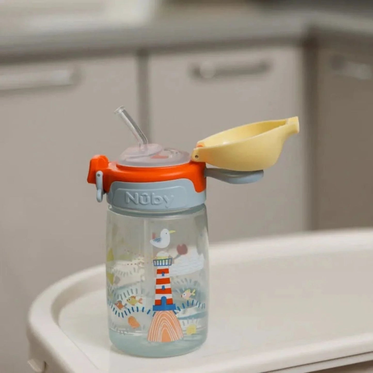 Nuby Super Straw Water Bottle 360ml - mezetto ebebek ebebek