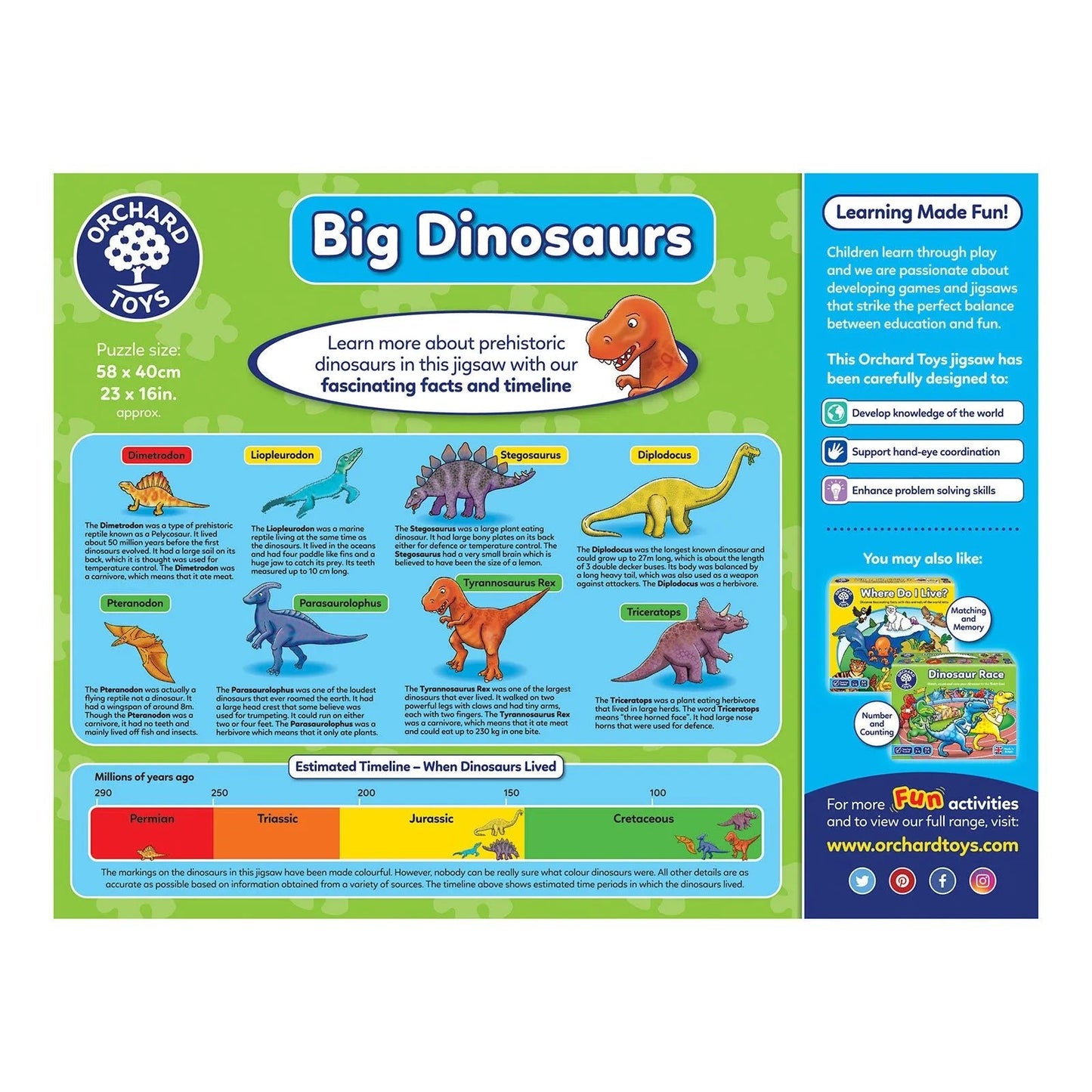Orchard Toys Big Dinosaurs Jigsaw Puzzle - mezetto ebebek ebebek