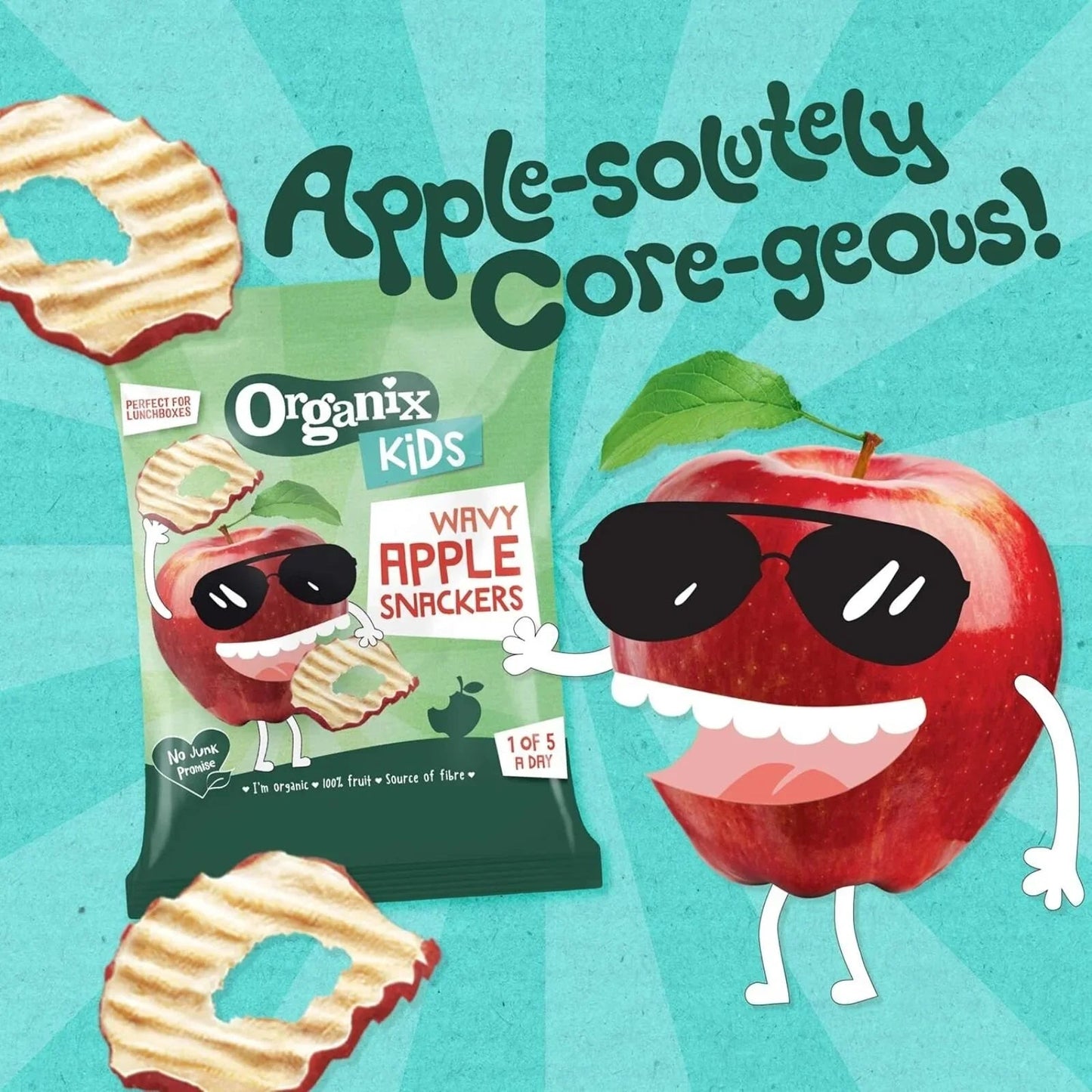 Organix Kids Wavy Apple Snackers 15g - mezetto ebebek ebebek