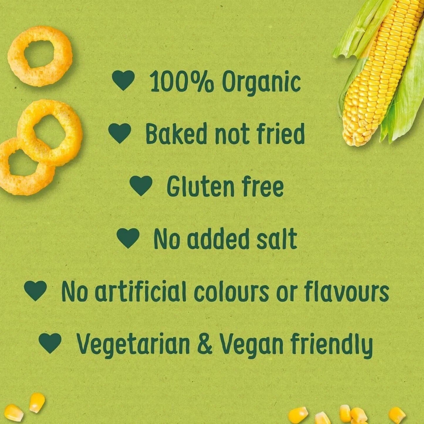 Organix Melty Sweetcorn Rings 6+ months 20g - mezetto ebebek ebebek