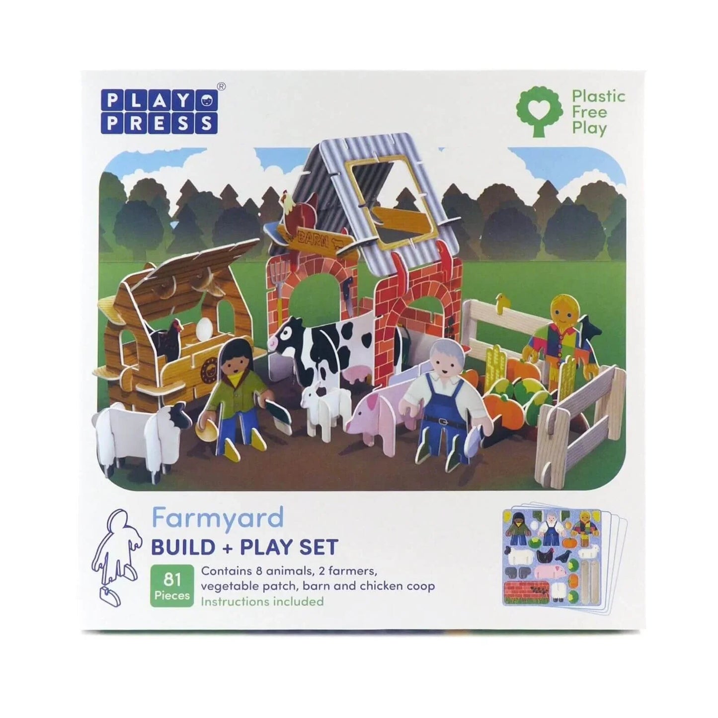 Playpress Toys Farmyard Playset - mezetto ebebek ebebek