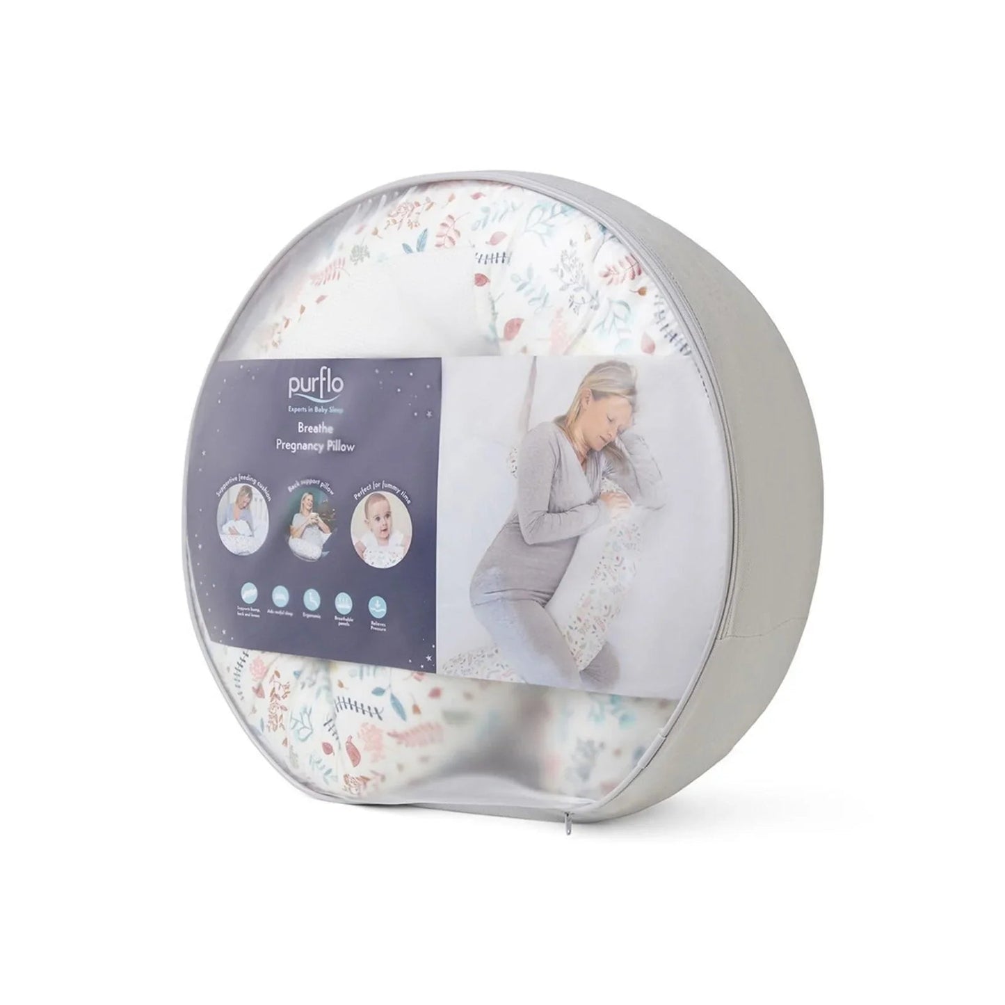 Purflo Breathe Maternity Support Pillow - Botanical - mezetto ebebek ebebek
