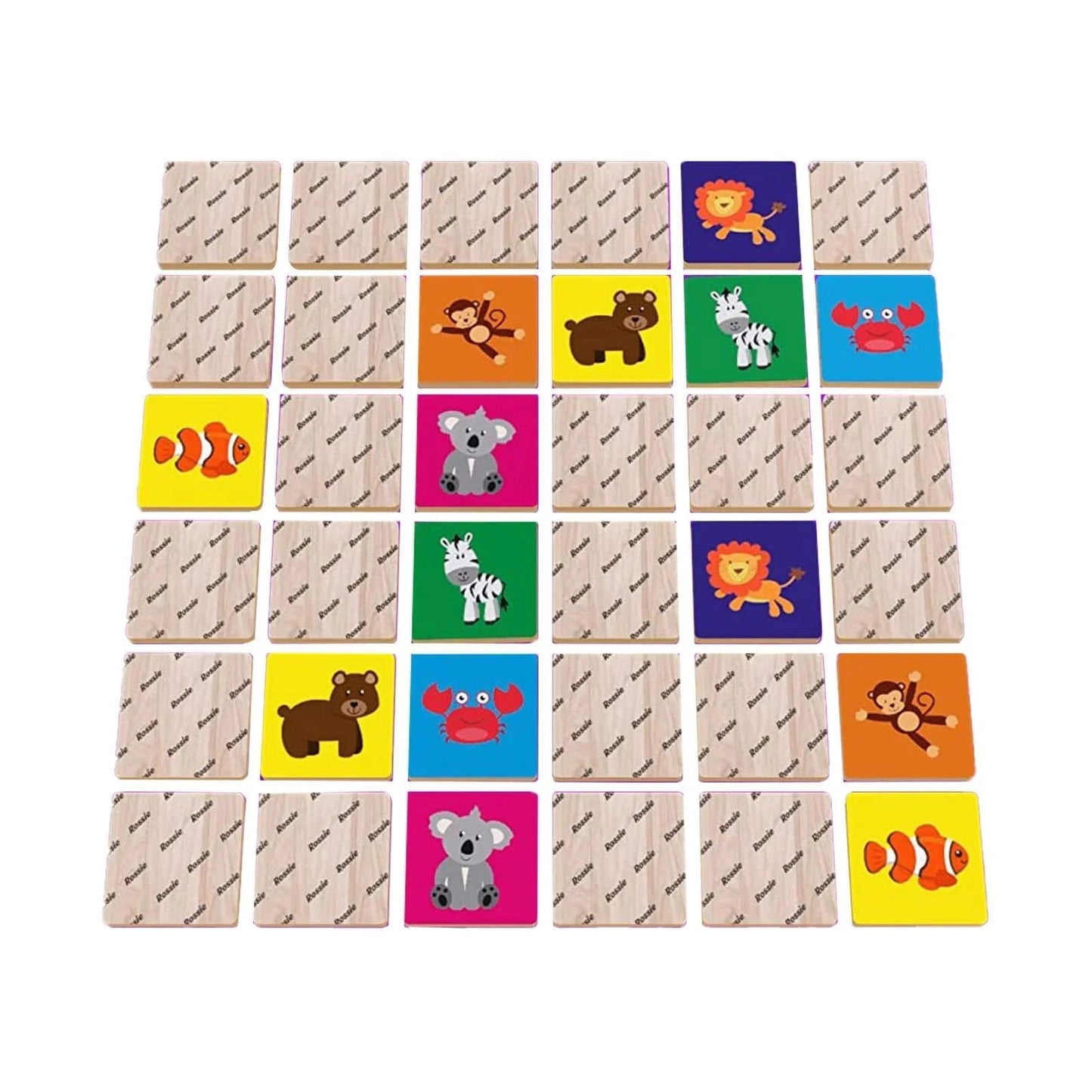 Rossie Wood Memory Game - mezetto ebebek ebebek