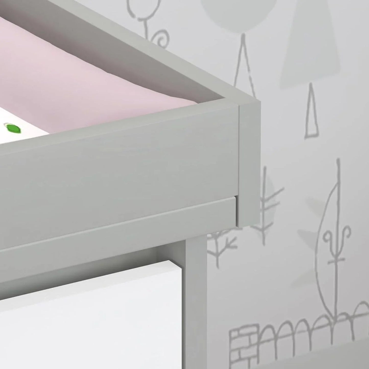 Shefa Kids 880 Baby Changing Unit - Grey/White - mezetto ebebek ebebek