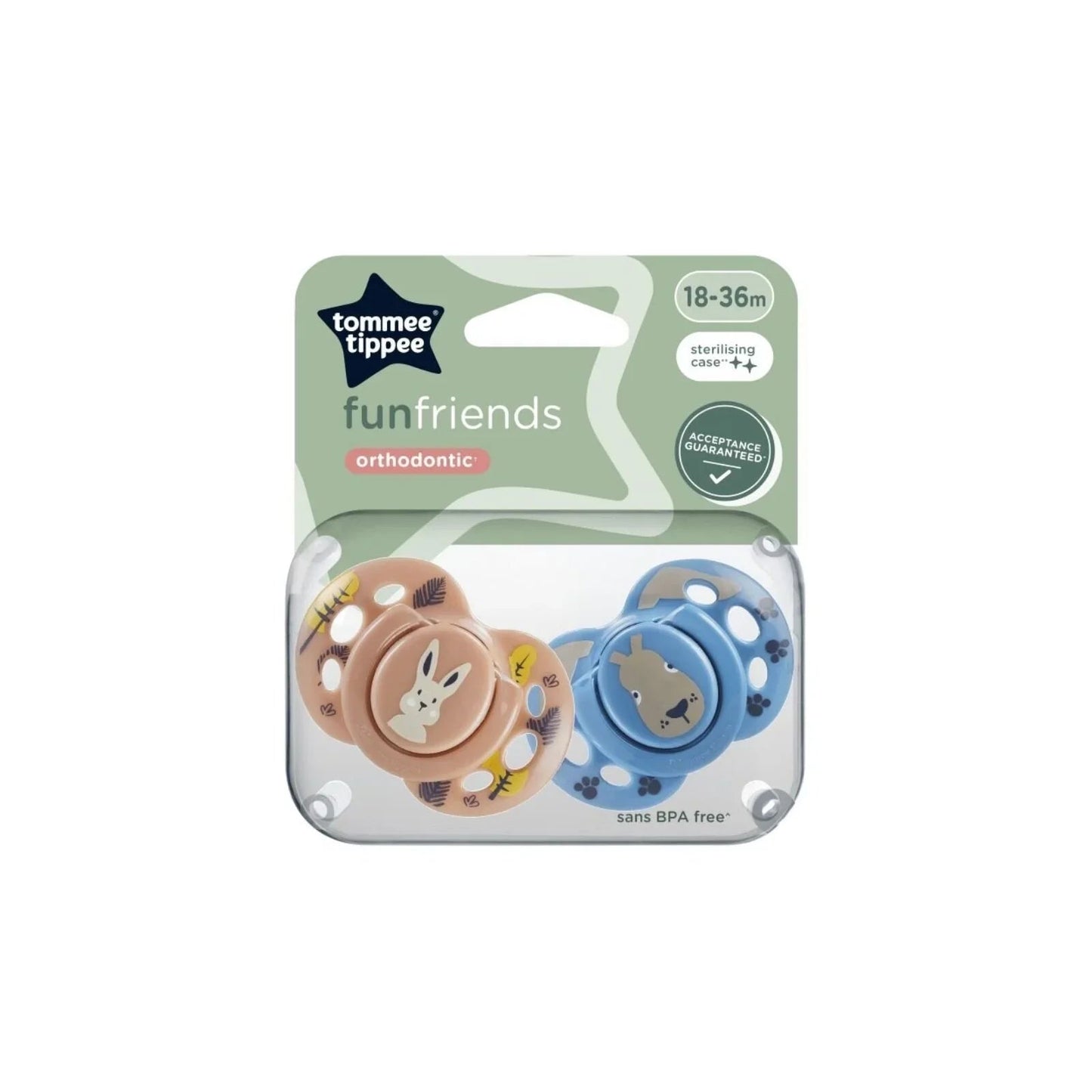 Tommee Tippee Fun Style Soother 18 - 36 months Pack of 2 Assorted - mezetto ebebek ebebek