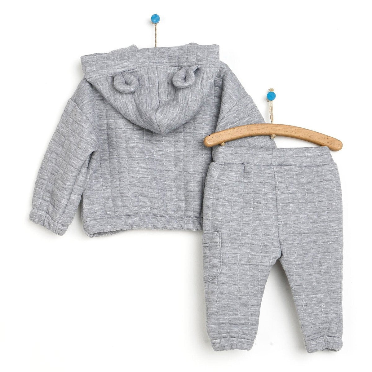 Tuffy Sweatshirt - Footless Bottom - Grey Melange - mezetto ebebek ebebek