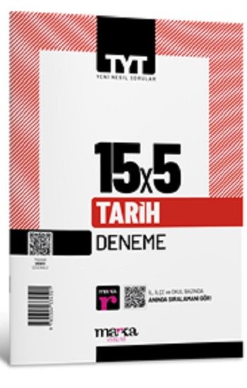 2025 TYT Tarih 15 Deneme Tamamı Video Çözümlü - Marka Yayınları Kitap