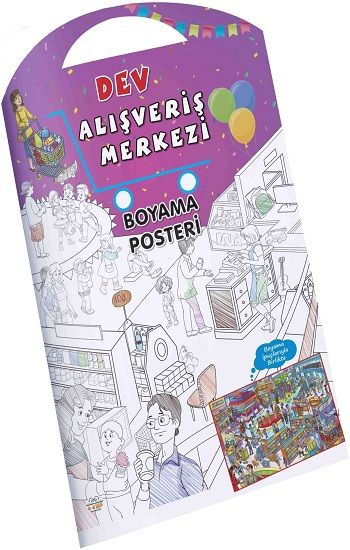 Alışveriş Merkezi Dev Boyama Posteri - 0-6 Yaş Yayınları Kitap
