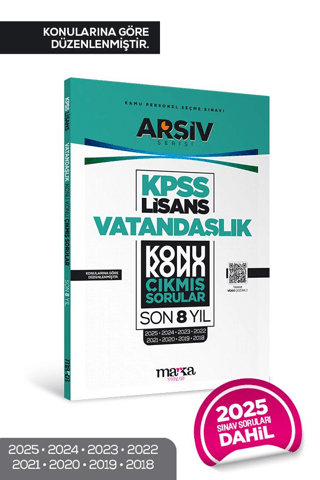 KPSS Lisans Vatandaşlık Konu Konu Çıkmış Sorular Son 8 Yıl Çıkmış Sorular (2025 Dahil) - Marka Yayınları Kitap