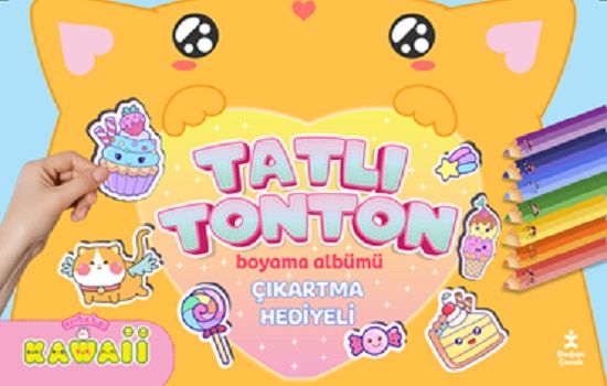 Kawaii Tatlı Tonton Çıkartma Hediyeli Boyama Albümü - Doğan Çocuk Kitap