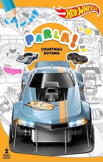 Hot Wheels Parla Çıkartmalı Boyama Kitabı - Doğan Çocuk Kitap