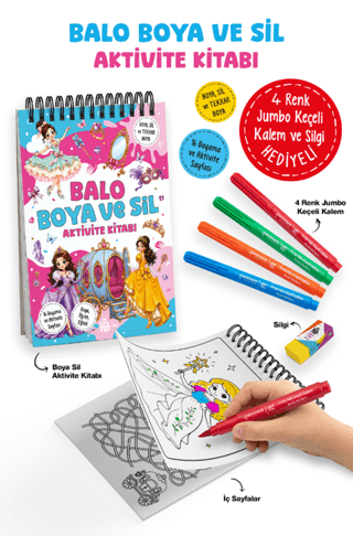 Balo – Boya ve Sil Aktivite Kitabı - Bigkids Yayınları Kitap