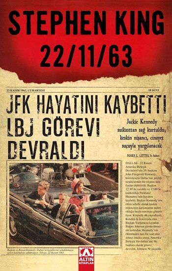 22/11/63 - Stephen King, Amerikan Edebiyatı Türkçe kitap kapağı