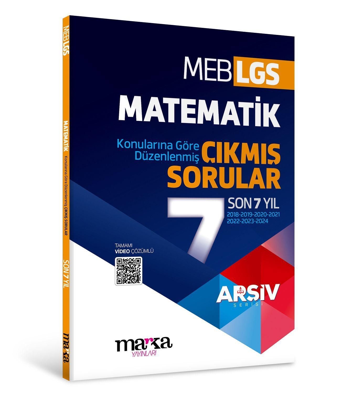 LGS MATEMATİK Konularına Göre Düzenlenmiş Son 7 Yıl ÇIKMIŞ SORULAR - Marka Yayınları Kitap