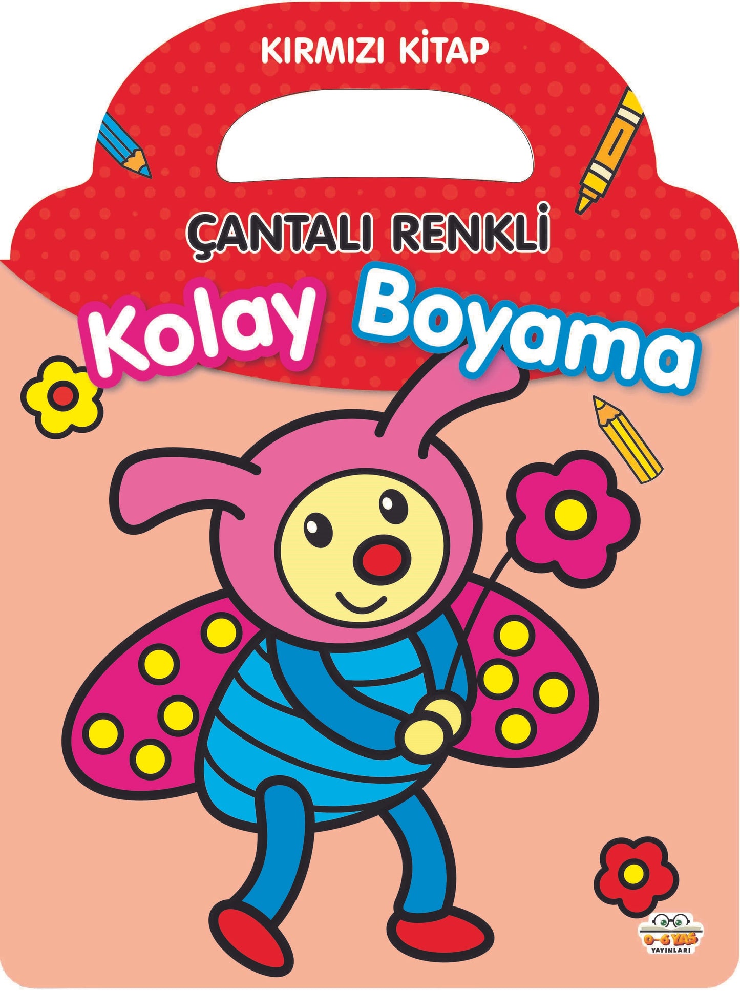 Çantalı Renkli Kolay Boyama- Kırmızı Kitap - Parıltı Yayınları Kitap