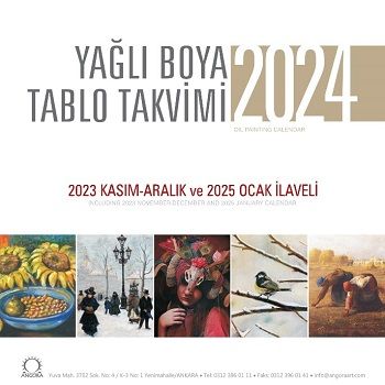 Yağlı Boya Tablo Takvimi 2024 Duvar Takvimi - Angora Kitapları Kitap