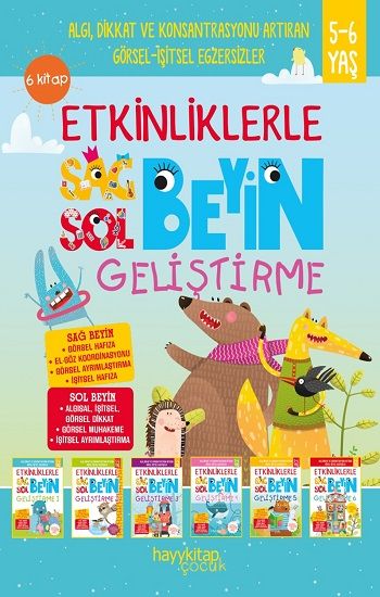 Etkinliklerle Sağ Beyin Sol Beyin Geliştirme (5-6 Yaş) 6’lı Set - Hayykitap Kitap