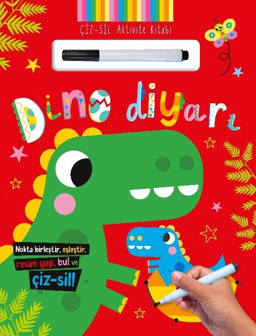 Çiz – Sil Aktivite Kitabı Dino Diyarı - İndigo Çocuk Kitap