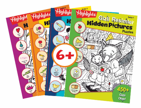 Highlights Hidden Pictures Puzzles (Gizli Resimler) 4'lü Set - Dikkat Atölyesi Yayınları Kitap