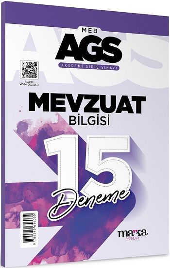 2025 MEB AGS Mevzuat Bilgisi 15 Deneme Tamamı Video Çözümlü - Marka Yayınları Kitap