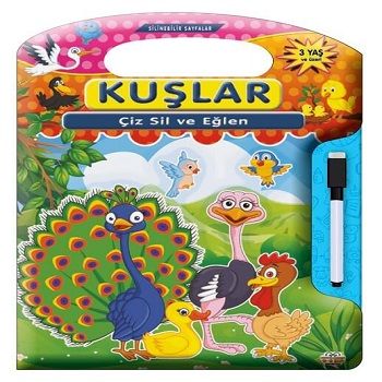 Çiz Sil Eğlen Kuşlar - 0-6 Yaş Yayınları Kitap