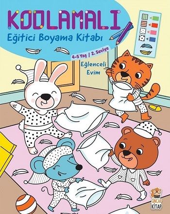 Kodlamalı Eğitici Boyama Kitabı - Eğlenceli Evim (4-5 Yaş 2. Seviye) - Sincap Kitap Kitap