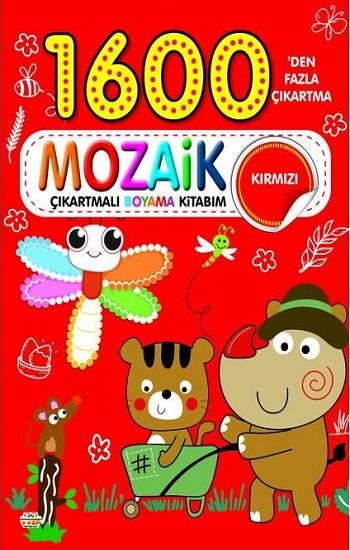 1600 Mozaik Çıkartmalı Boyama Kitabım Kırmızı - 0-6 Yaş Yayınları Kitap