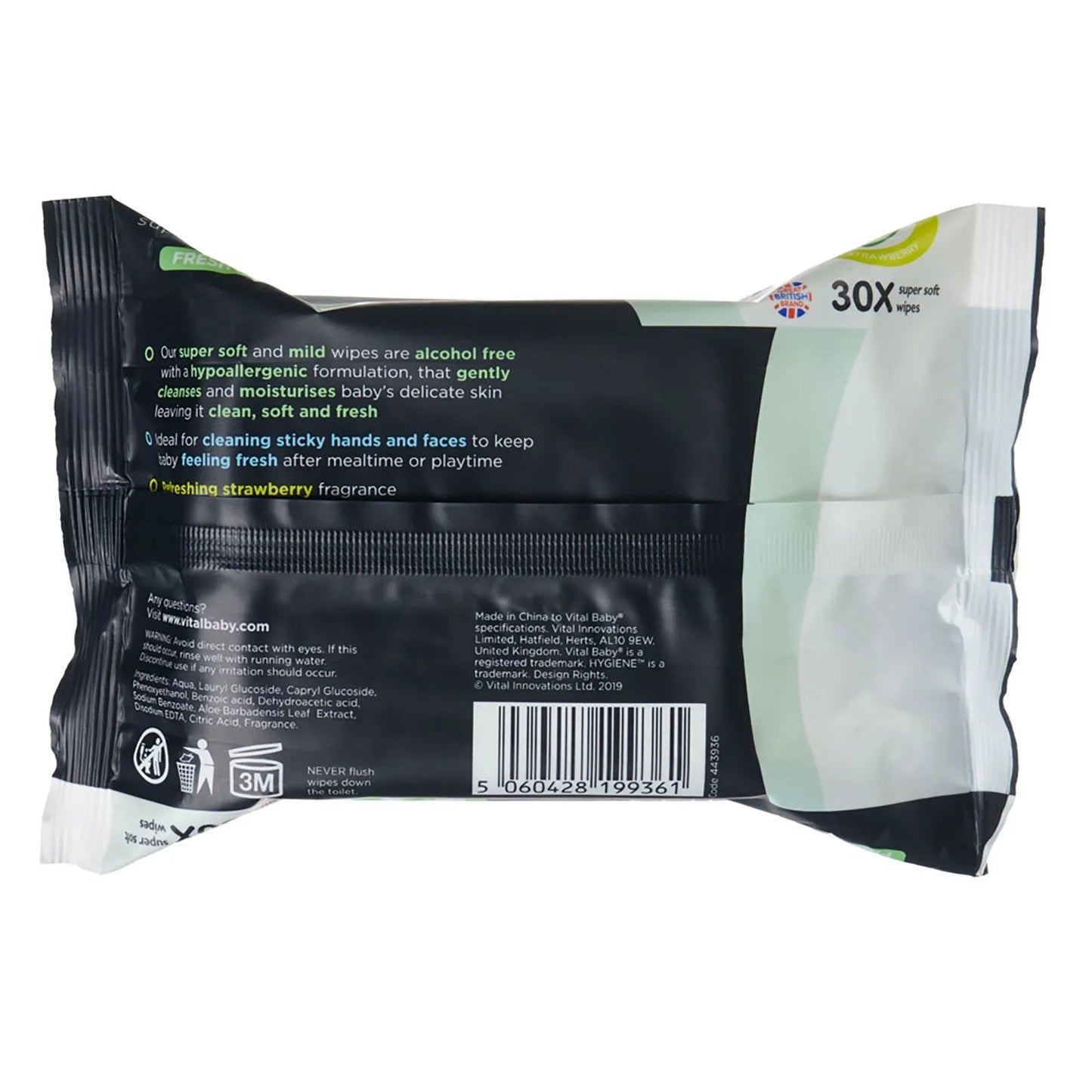 Vital Baby Hygiene Super Soft Hand & Face Wipes 30 pcs - mezetto ebebek ebebek