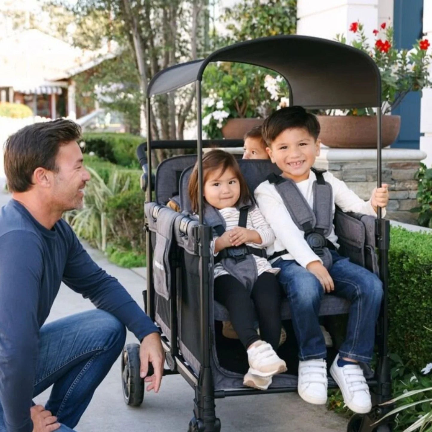 Wonderfold W4 Elite Pro Stroller Wagon - Charcoal Grey - mezetto ebebek ebebek