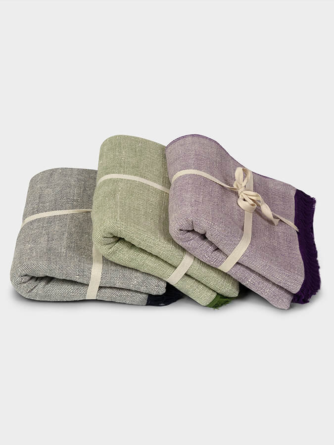 Yoga Studio GOTS Organic Cotton Two Toned Yoga Blanket - mezetto Shopify Collective Yoga Studio Store