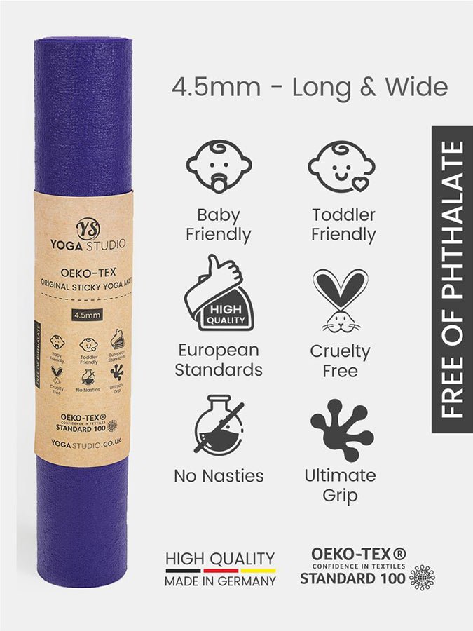 Yoga Studio Oeko - Tex Long & Wide Yoga Mat 4.5mm - mezetto Shopify Collective Yoga Studio Store