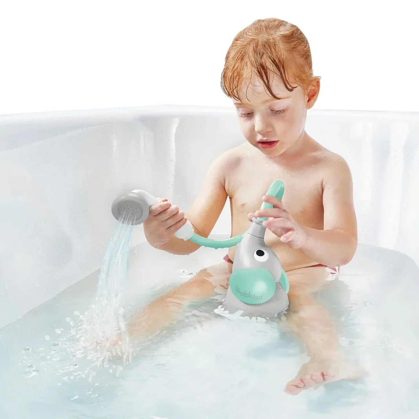 Yookidoo Baby Shower Bath Toy Elephant - Turquoise - mezetto ebebek ebebek