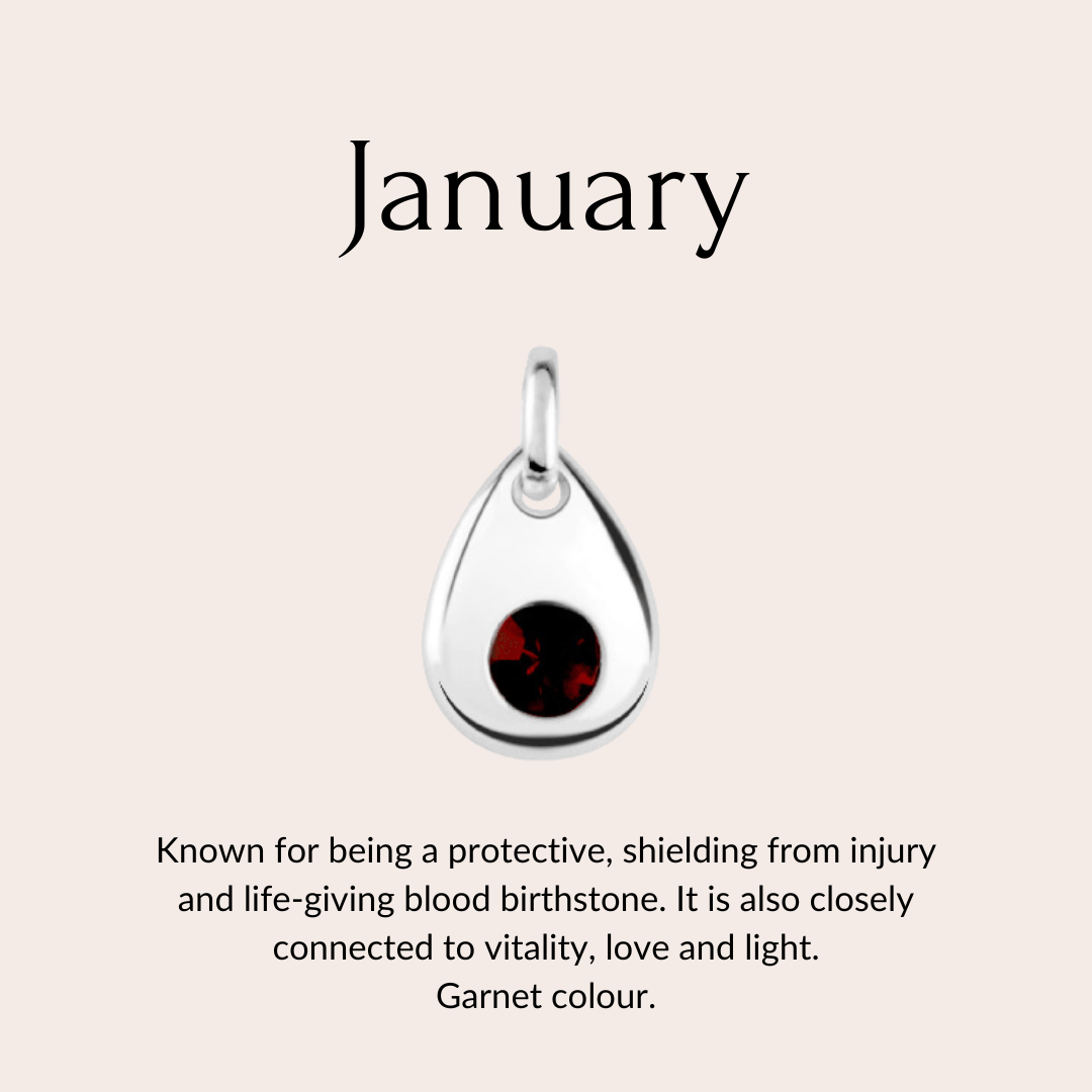 Sterling silver birthstone collar charm - mezetto