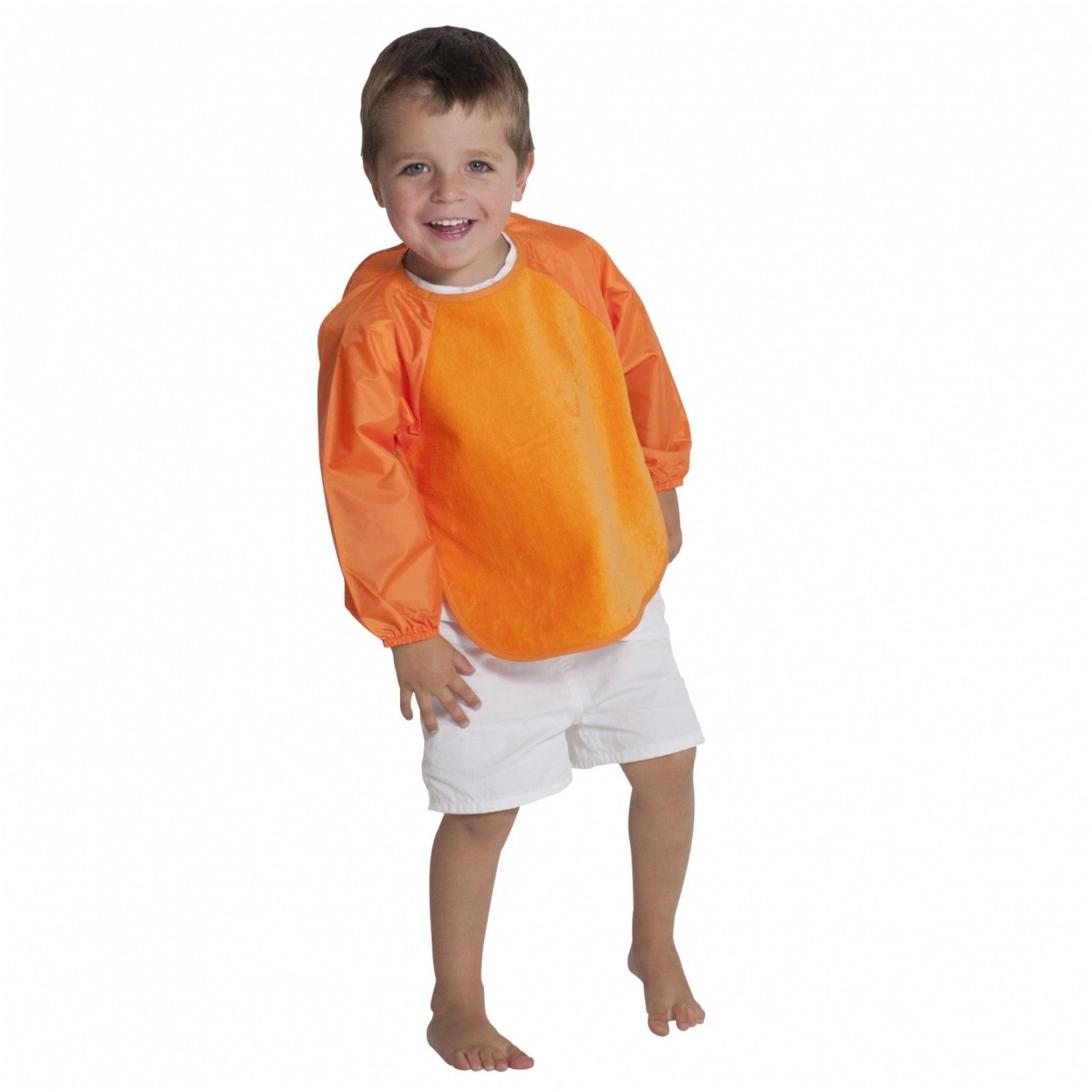 2 PACK - Mum 2 Mum Long Sleeved Wonder Bibs LARGE 18m - 3 years - Orange & Navy - mezetto Baby&More Baby&More