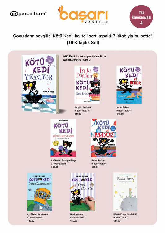 Kötü Kedi ve Diğer Eğlenceli Kitaplar Seti (19 Kitap)