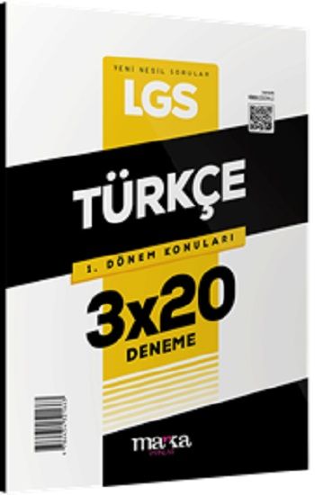 2025 LGS 1.Dönem Konuları Türkçe 3 Deneme - Marka Yayınları Kitap
