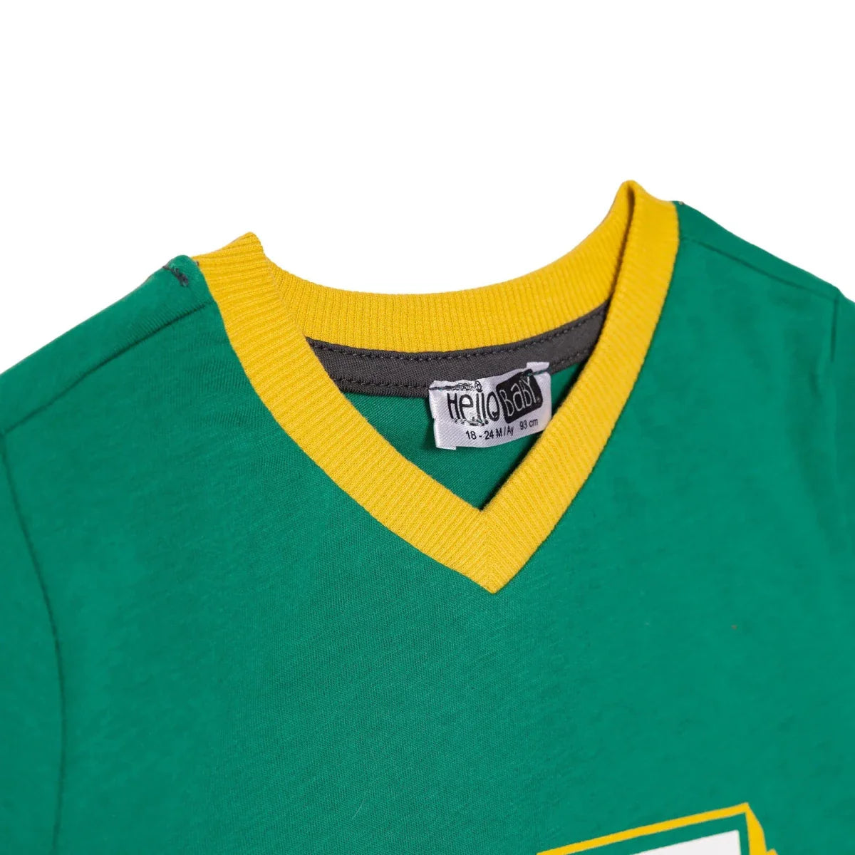 HelloBaby Boys T-shirt-Short Numbers - Dark Green
