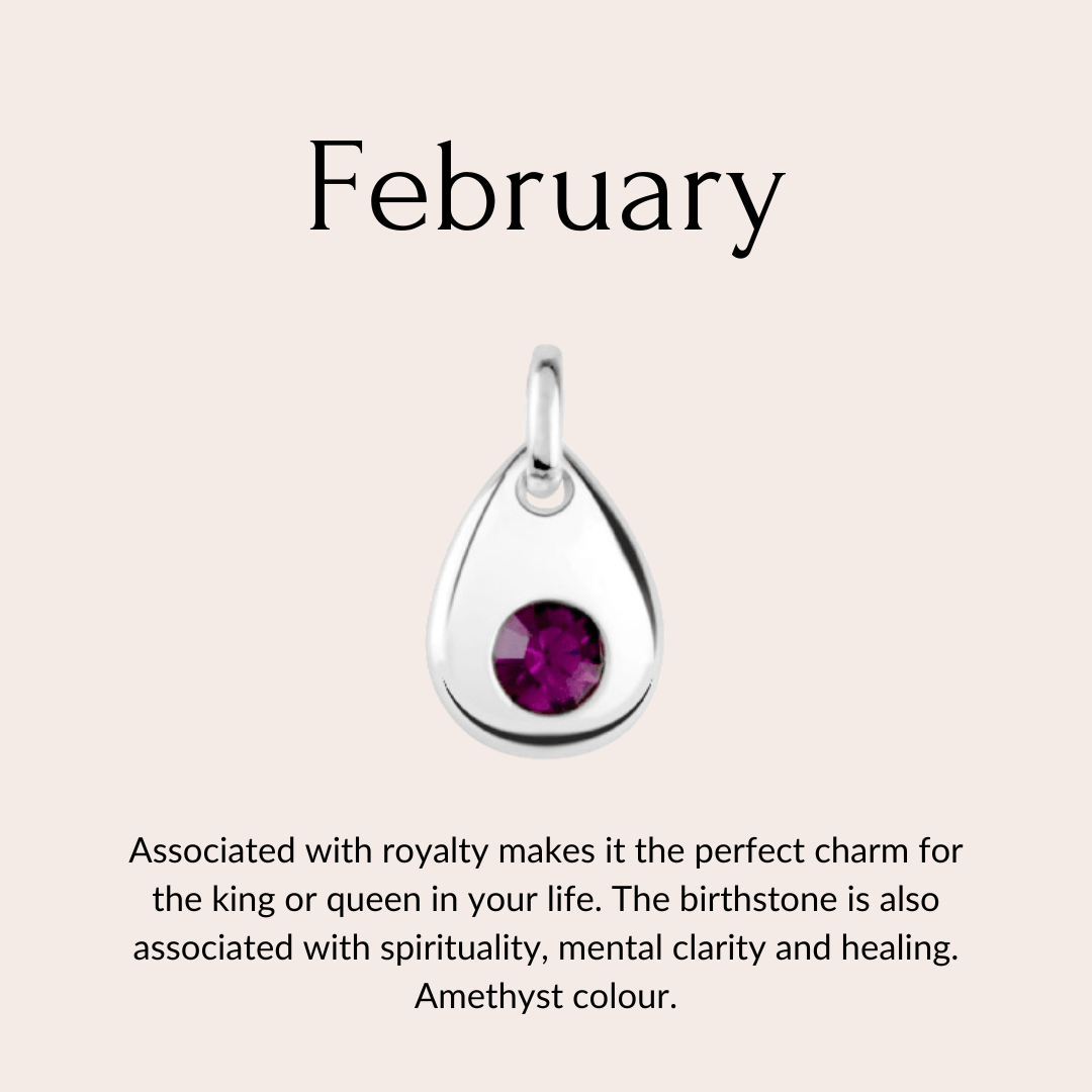 Sterling silver birthstone collar charm - mezetto
