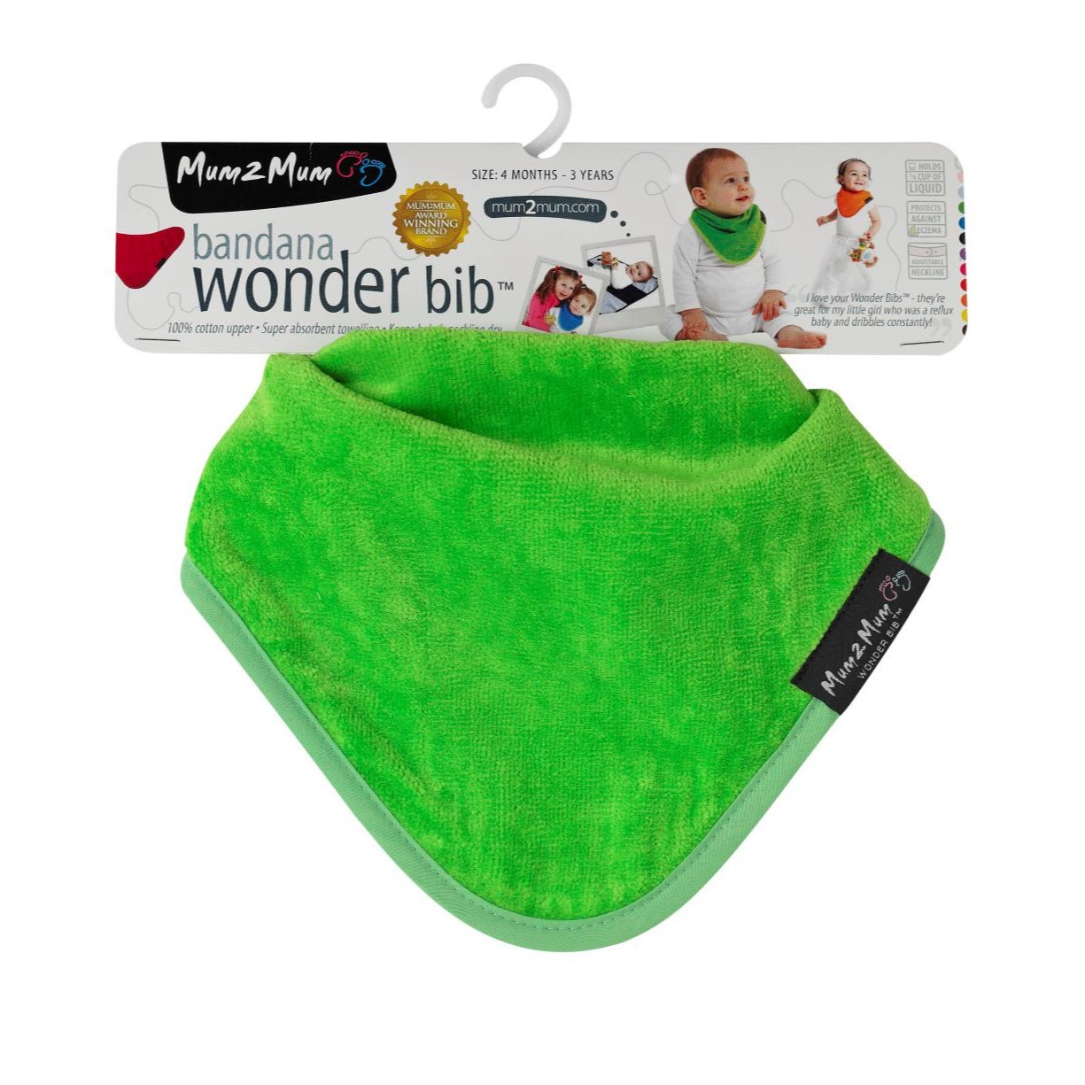 3 PACK - Mum 2 Mum Bandana Style Baby Bibs - Red / Lime / Teal - mezetto Baby&More Baby&More