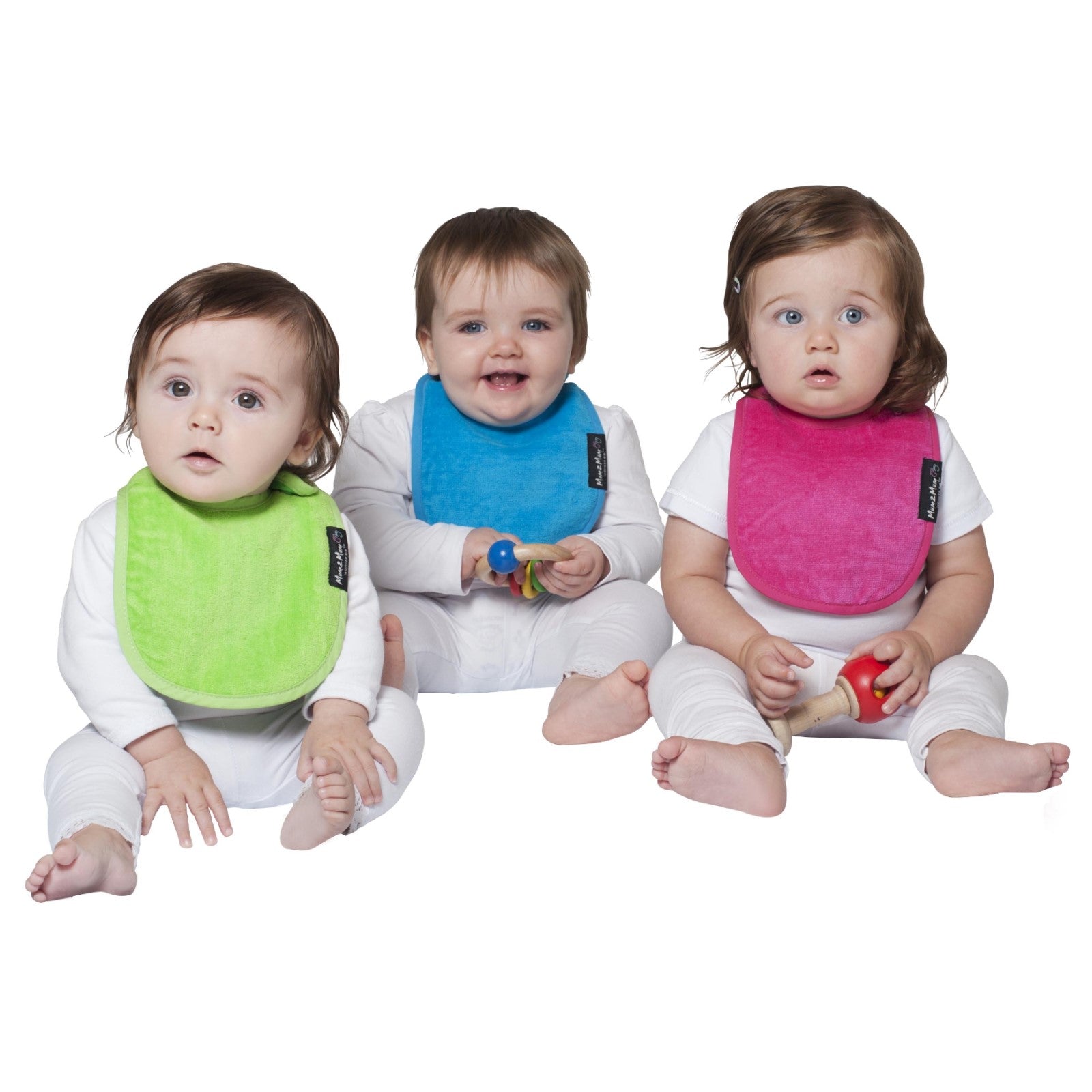 3 PACK - Mum 2 Mum Infant Wonder Bibs - Red / Lime / Teal - mezetto Baby&More Baby&More