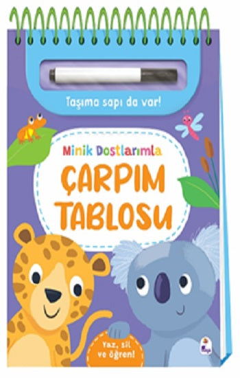 Minik Dostlarımla Çarpım Tablosu – Yaz, Sil ve Öğren – İndigo Çocuk kitap kapağı