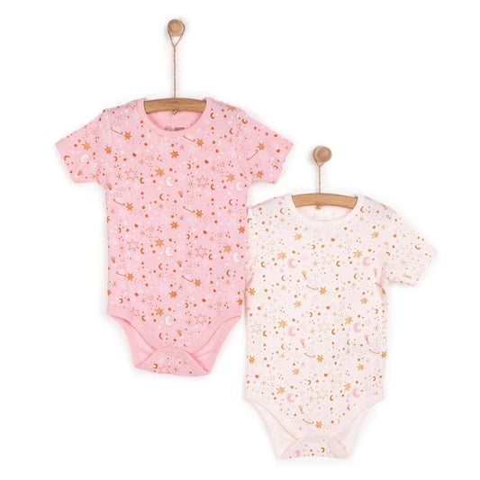 HelloBaby 2-Pack Short Sleeve Bodysuits Girls - Pink