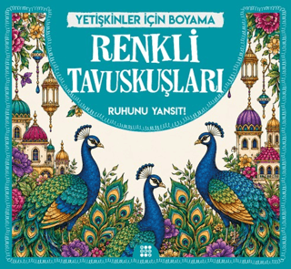 Renkli Tavuskuşları & Yetişkinler için Boyama – Dokuz Yayınları kitap kapağı