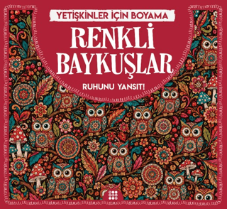 Renkli Baykuşlar & Yetişkinler için Boyama – Dokuz Yayınları kitap kapağı