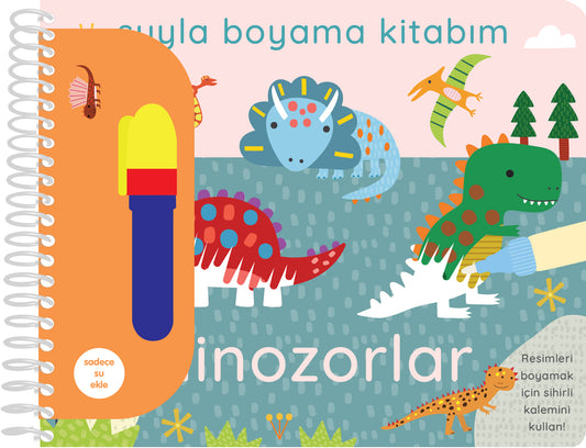 Suyla Boyama Kitabım - Dinozorlar - Ciltli – İndigo Çocuk kitap kapağı