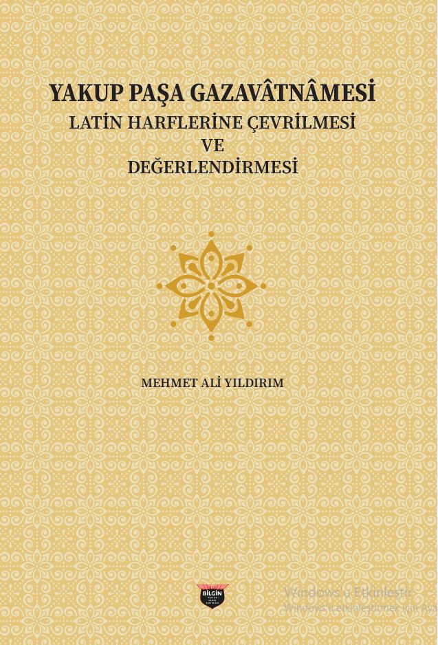 Yakup Paşa Gazavatnamesi – Bilgin Kültür Sanat kitap kapağı